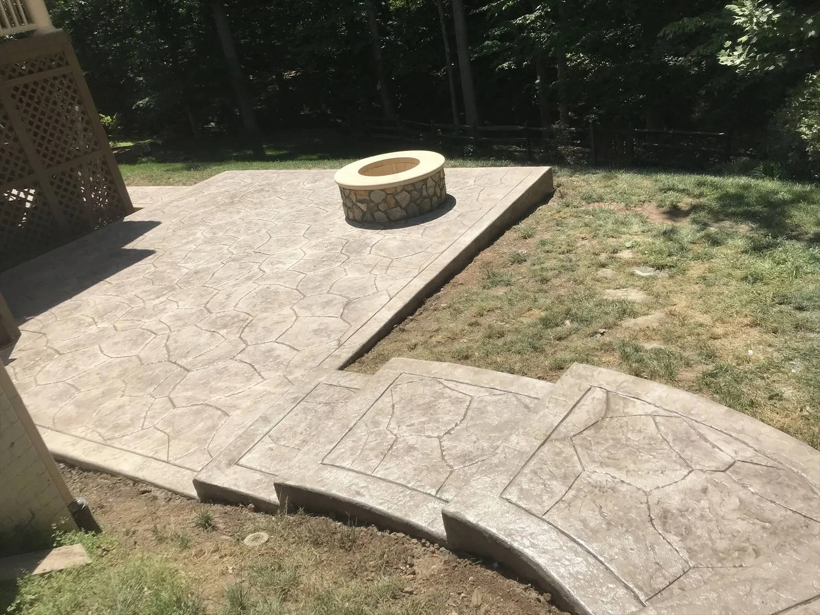 Decorative stamped concrete driveway apron in the DMV