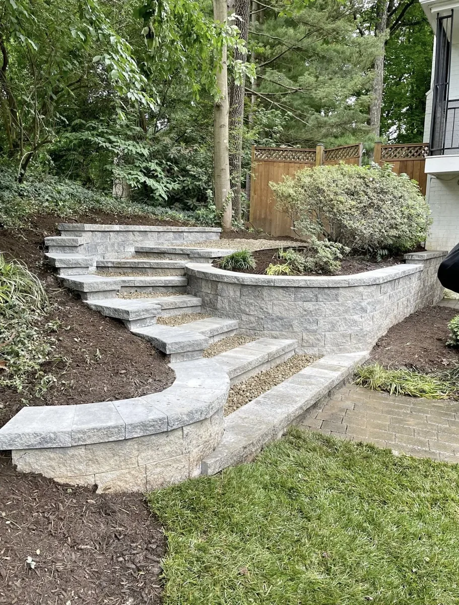 Residential retaining wall installation by Actaeon