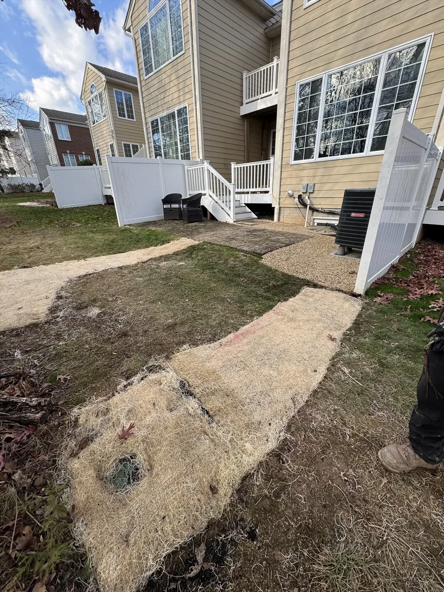 Yard drainage excavation and pipe installation in the DMV