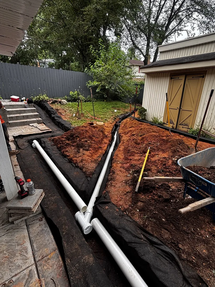 Completed yard drainage project by Actaeon